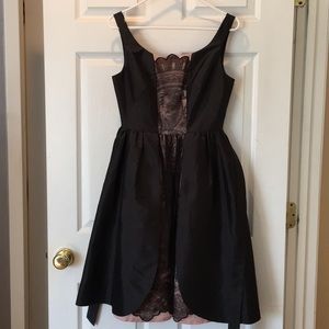 Adrianna Papell strapless aline dress w/lace inset